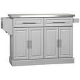 thumbnail image 1 of HOMCOM Kitchen Island with Stainless Steel Top, 2 Drawers and 2 Cabinets, 1 of 10