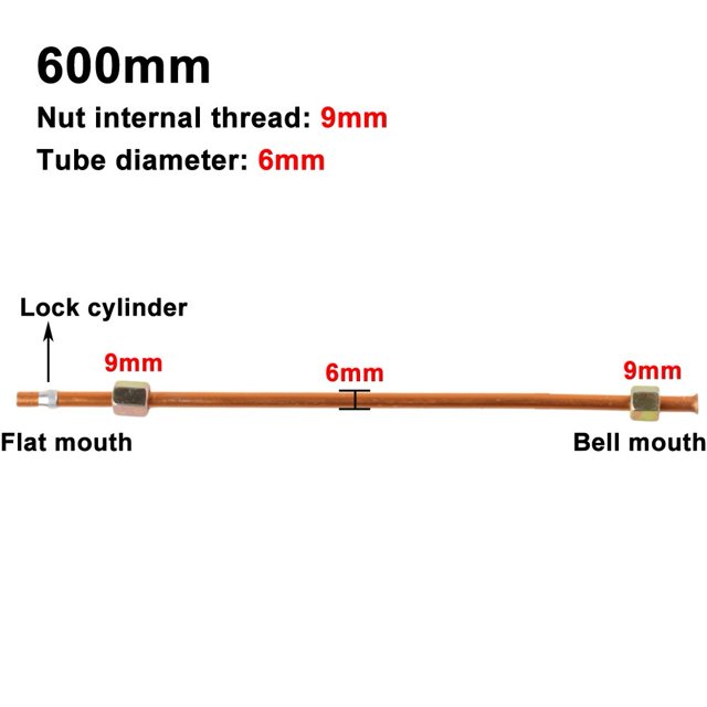 Pièce de Compresseur d'Air Domestique Tube d'Échappement Filetage 9mm Performance Durable Fonctionnement Fluide Matériau Aluminium 600mm