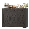 thumbnail image 3 of Homfa Buffet Bahut de Cuisine 42,5 Pieds', Armoire de Rangement Style Ferme à 3 Tiroirs avec Tablette Ajustable, Brun Foncé, 3 of 8