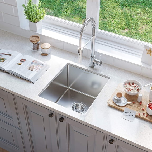 Undermount Sink, Single Bowl Kitchen Sink Undermount Stainless Steel Kitchen Sink Bar or Prep Kitchen Sink