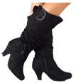 thumbnail image 4 of Kcodviy Bottes Chaussures Fuselées Femmes Bottes Hauteur Genou Bottines pour Femmes Talon Bottes Hauteur Genou Cuir pour Femmes Bottes Talon Haut Bottes en Suède pour Femmes Hauteur Genou Bottes Rétro pour Femmes, 4 of 4