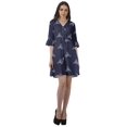 thumbnail image 2 of Moomaya Robe Courte à Cordon Imprimée en Poly-Crêpe Grande Taille Robes Chemise pour Femmes, 2 of 4