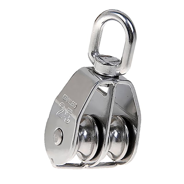 jinwen M25 Corde de Levage à Poulie Pivotante à Double Roue en Acier Inoxydable 304