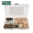 thumbnail image 1 of 95 Pcs Crib Screws Assortment Set Double Beds Hardware Replacement Kit Bolts Barrel Nuts And Wooden Dowels Hexagonal Socket Head Cap Screws Nuts For Headboards Furniture, 1 of 8