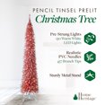 thumbnail image 2 of Home Heritage 7' 150 LED Pre-Lit Artificial Christmas Tinsel Tree, Pink, 2 of 10
