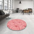 thumbnail image 4 of Ahgly Company Machine Washable Indoor Square Transitional Pastel Pink Area Rugs, 3' Square, 4 of 7