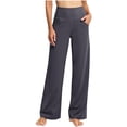 thumbnail image 1 of LSLJS Women's Solid Color Fashionable and Comfortable Wide Leg Straight Yoga Pants Gym Pants, 1 of 5