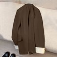 thumbnail image 4 of NTACZA Suit Coats for Women Blazer Workout Bronze Long Jacket Buttons Office Color Block Streetwear Women Jacket M, 4 of 4