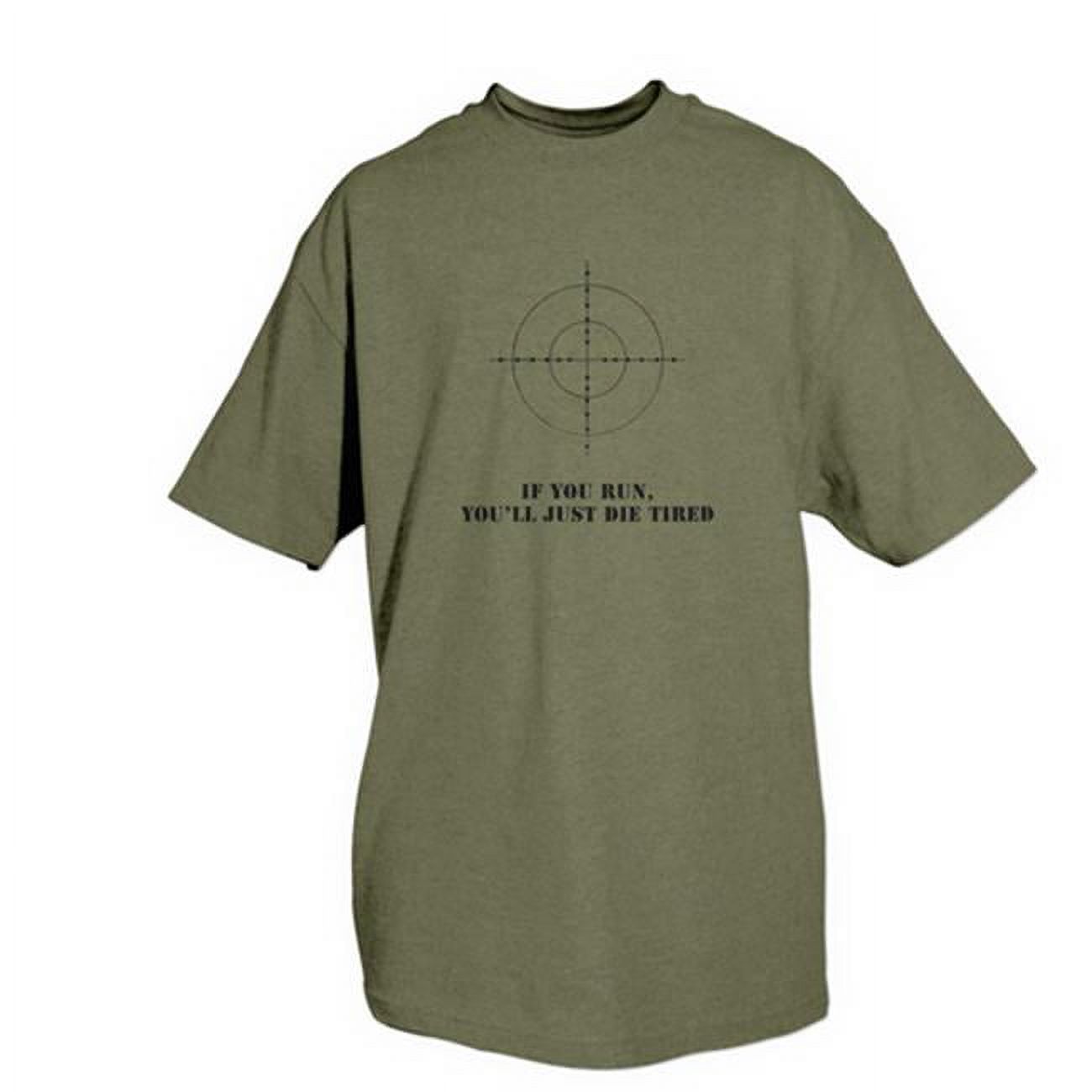 Fox Outdoor 64-470 L T-Shirt « If You Run », Olive Terne - Grand