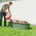 thumbnail image 3 of Outsunny Galvanized Raised Garden Bed Planter Box, 4.9 x 2 x 1ft, Green, 3 of 10