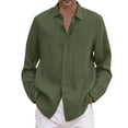 thumbnail image 1 of Kcodviy Homme Été Uni Décontracté Dragon Homme Grande Taille Chemise Ample une Manche Justaucorps Homme Col Rabattu Chemises de Pyjama Homme Manche Courte Chemise à Manches Longues, 1 of 5