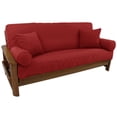 thumbnail image 1 of Solid Twill 8 to 9-inch Full Futon Cover Set with Four Throw Pillows (Set of 5) - Ruby Red, 1 of 1