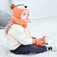 thumbnail image 4 of 1 Set Children Hat Breathable Windproof Acrylic Fiber Cartoon Printed Baby Scarf Mitten Cap Kit for Outdoor, 4 of 10