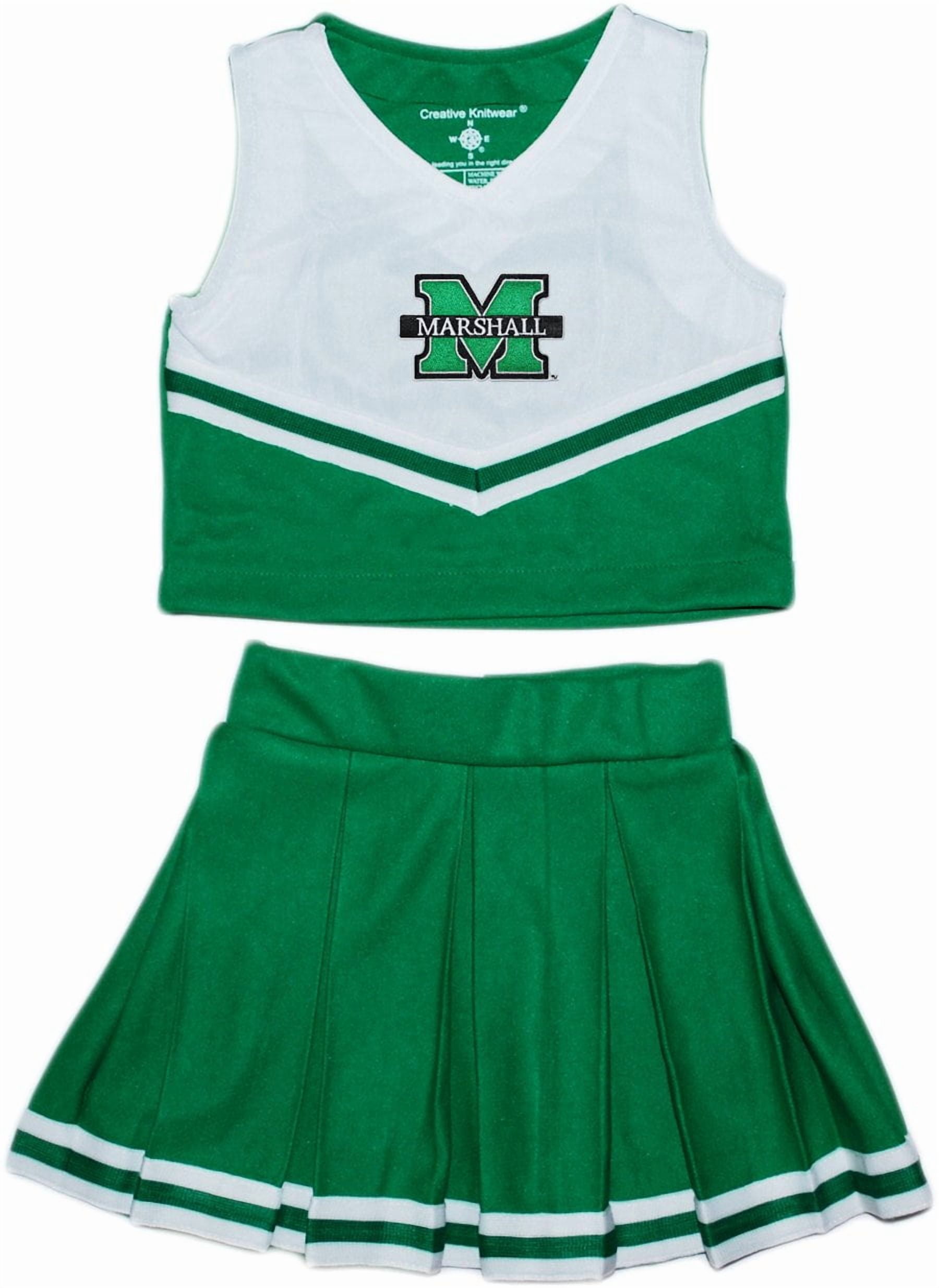 Creative Knitwear Marshall University Robe de Cheerleader 2 Pcs pour Tout-Petits et Jeunes Verte