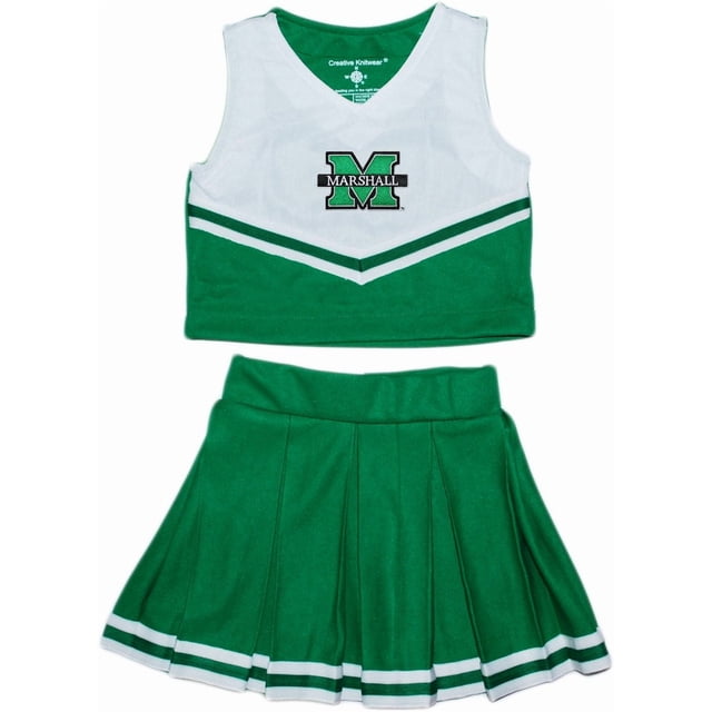 Creative Knitwear Marshall University Robe de Cheerleader 2 Pcs pour Tout-Petits et Jeunes Verte