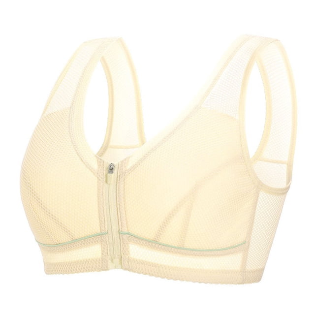 Women's Zip Front High Impact Wireless Racerback High Support Zipper in Front Sports Bra for Workout Running