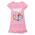 thumbnail image 2 of 5-12 Ans Enfants Filles Bingo Bluey Dessin Animé Vêtements de Nuit Pyjamas Chemise de Nuit Manches Courtes Pyjamas Robes de Pyjama, 2 of 3