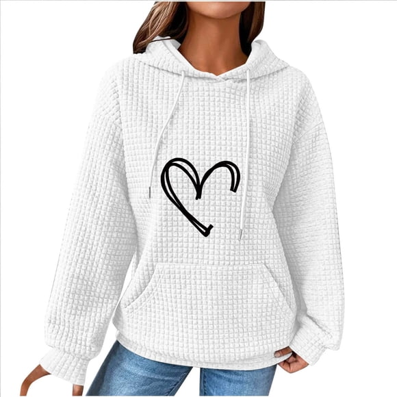 Rbaofujie Oversized Sweaters for Women Womens Casual Long Sleeve Round Neck Ladies Sweatshirts Tops Blouse Plain Hoodie White Hoodies for Teen Girls