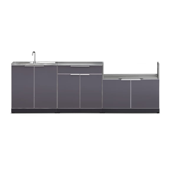NewAge Products Armoire de Cuisine Extérieure en Aluminium, Ensemble de 4 Pcs avec Comptoirs