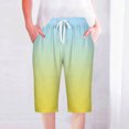 thumbnail image 2 of UPPADA Linen Shorts for Women Linen Shorts for Women Gradient Color Sweatshorts Drawstring High Waisted Short Pants Knee Length Sweatshort Pockets Your Recent Orders of Day Sales, 2 of 5