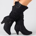 thumbnail image 2 of Kcodviy Bottes Chaussures Fuselées Femmes Bottes Hauteur Genou Bottines pour Femmes Talon Bottes Hauteur Genou Cuir pour Femmes Bottes Talon Haut Bottes en Suède pour Femmes Hauteur Genou Bottes Rétro pour Femmes, 2 of 4
