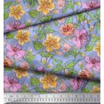 thumbnail image 3 of Soimoi Toile de Coton Feuilles & Buttercup Imprimé Floral par Yard 56 Pouces de Large, 3 of 3
