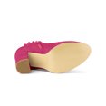 thumbnail image 3 of Unique Bargains Women's Ruffle Block Heel Ankle Boots HotPink (Size 6), 3 of 8