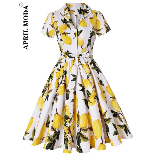 Robe Vintage d'Été pour Femmes Imprimé Perroquet 2024 Robe de Soirée Rétro Verte Rockabilly Années 50 60 Robe d'Été