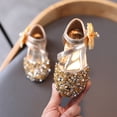 thumbnail image 2 of MIASHUI Chaussures de Fille Robe Nœud Papillon Paillettes Princesse Chaussures de Fête Talons Bas Sandales Mary Jane, Or, 2-2,5 Ans, 2 of 7