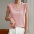thumbnail image 5 of Timegard Camisoles pour Femmes Été Col Rond Sans Manches Confortables Amples Décontractées T-Shirts de Couleur Unie, 5 of 5