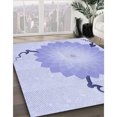 thumbnail image 3 of Ahgly Company Tapis d'Intérieur Lavable en Machine Carré Transitionnel Bleu Ciel, 5 Pieds Carré, 3 of 7
