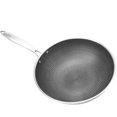 thumbnail image 2 of Shisuyan Stainless Steel Wok Honeycomb Grain Frying Pan Handled Kitchenware Traditional Pan, 2 of 9