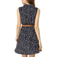 thumbnail image 3 of INSPIRE CHIC Women's Printed Half Placket Sleeveless Belted Dress, 3 of 6