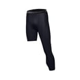 thumbnail image 2 of Mens 3/4 Compression Pants Workout Leggings Tights Base Layer Pants for Running S Black Left Long, 2 of 8