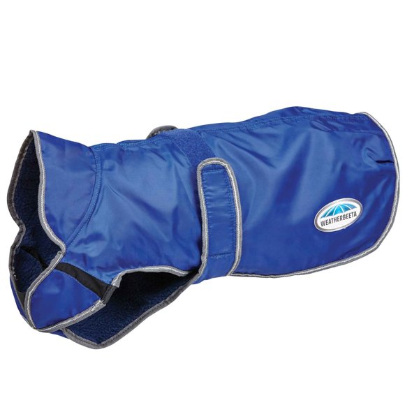 WeatherBeeta ComFiTec Windbreaker Free Deluxe Dog Coat Dark Blue/Grey/White 16""