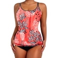 thumbnail image 1 of GPOECD Womens Tankini Tops Square Corner Printed Split Summer Bathing Suit Tops for Women 01_Red,S, 1 of 5