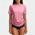 thumbnail image 4 of Neewe Women's Rash Guard UPF 50+ Ruched Swim Shirt Round Neck Short Sleeve Performance Top S-XXL, 4 of 8