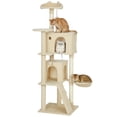 thumbnail image 1 of PawHut 63 Inch Cat Tree with Sisal Scratching Posts, Condos, Beige, 1 of 10