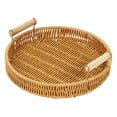 thumbnail image 2 of Imitation Rattan Fruit Plates Hand-woven Japanese Bread Basket Steamed Bun Basket Living Room Home Storage Basket Rattan Tray, 2 of 5