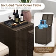 thumbnail image 4 of Gymax Set Of 7 Furniture Set w/32'' Fire Pit Table & Propane Tank Cover Outdoor White, 4 of 6