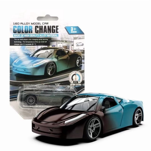 SharkTRUE 164 Magic Color Changing Racing Car Model Car Creativity Inertia Pull Back Car Drop-resistant And Durable Temperature Color Change Alloy Racing Car Interactive Games
