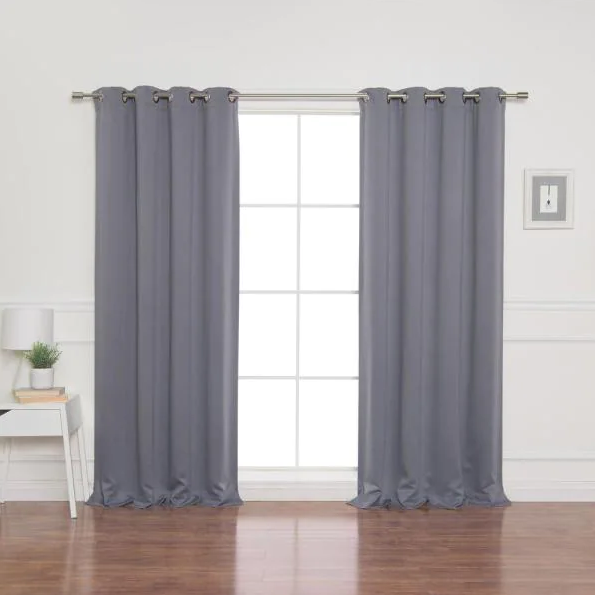 BHF Blackout Collection 2 Curtain Panel Set 84" Grommet Top - Light Gray