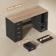 thumbnail image 3 of HOMCOM Computer Desk with 4 Reversible Drawers, 55" Office Desk, Black, 3 of 10