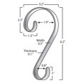 thumbnail image 3 of Haute Decor Stocking Scrolls Holiday Stocking Hanger, Antique Brass, 4 Pack, 3 of 3