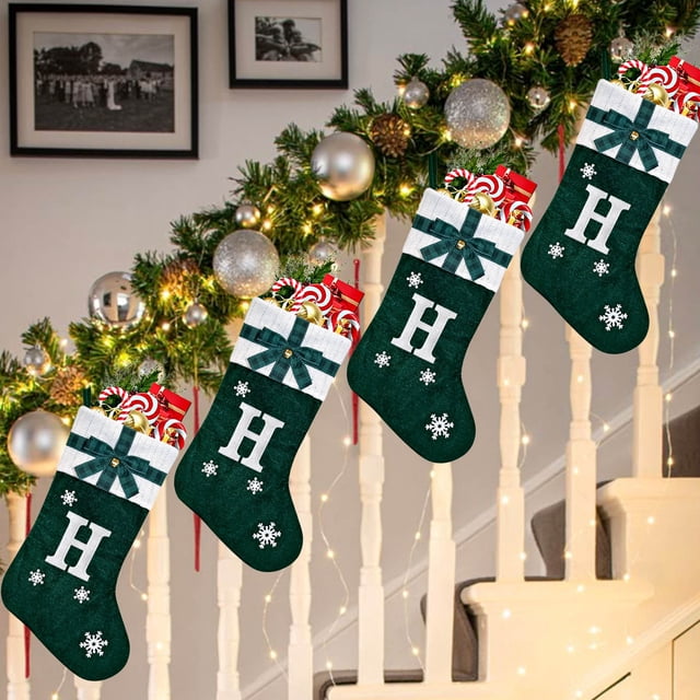 Dpityserensio Knitted Hosiery Wool Hosiery Embroidered Letter Children's Candy Gift Bag Christmas Stocking Gift Bag