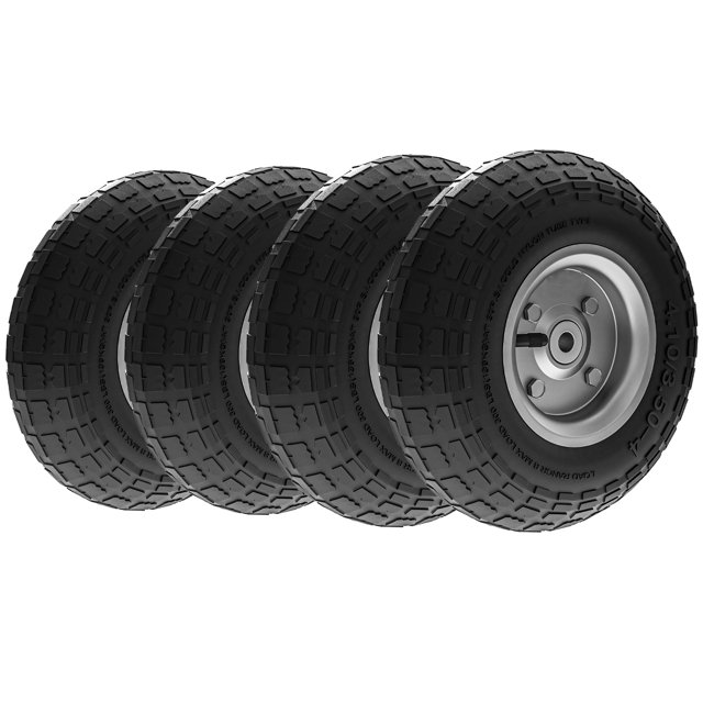 Outsunny Roues de Chariot Pneumatiques de 10 Pouces, Ensemble de 4 pour Chariots, Camions Sacs Noirs