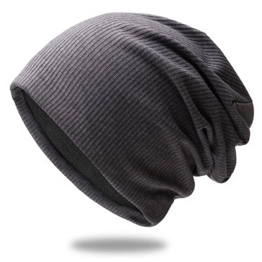 Under $10 Baseball Caps Gray Men's and Women's Lightweight Slouch Beanie Solid Color Knitted Hats Soft Hat for Autumn and Winter