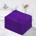 thumbnail image 1 of Fridja Super Soft Washcloths Towel Set 6 Pack, Solid Color Highly Absorbent Wash Cloth for Bathroom, Hotel, Spa and Kitchen, Multi-Purpose Hand Towels and Face Cloths 11.8'' x 27.5'', Purple, 1 of 4