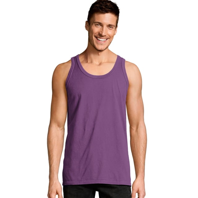 Hanes Débardeur Sans Manches Teint en Pièce ComfortWash pour Hommes, G, Violet Prune Raisin