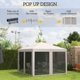 thumbnail image 4 of Outsunny 10' x 10' Pop Up Canopy Tent Gazebo with Removable Mesh Sidewall, 4 of 10